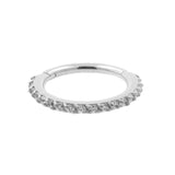 18 Karat Weißgold-Click-Ring mit Zirkonia