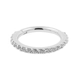 18 Karat Weißgold Klick-Ring mit Zirkonia