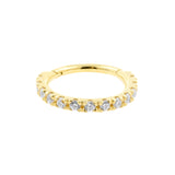 18 Karat Gold Click-Ring mit Zirkonia besetzt