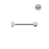 Chirurgischer Stahl Nano Barbell mit 3mm Kristall Clear