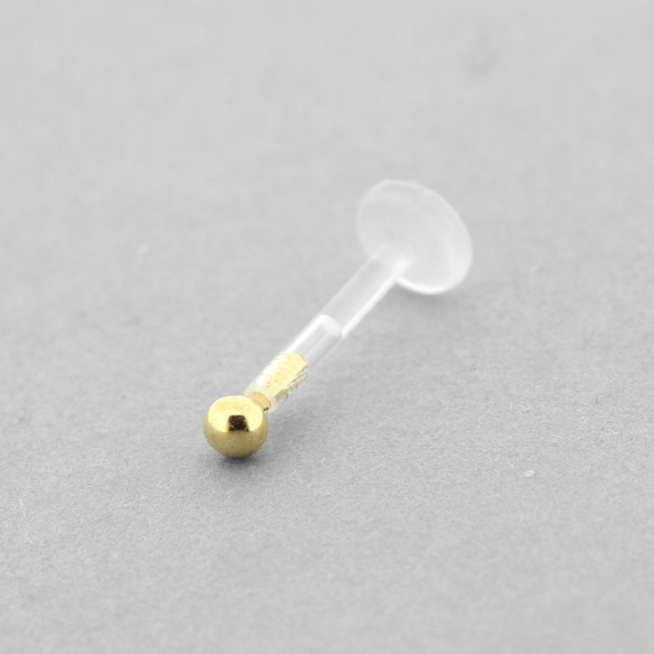 Bioplast Labret Met 18 Karaats Gouden Bal
