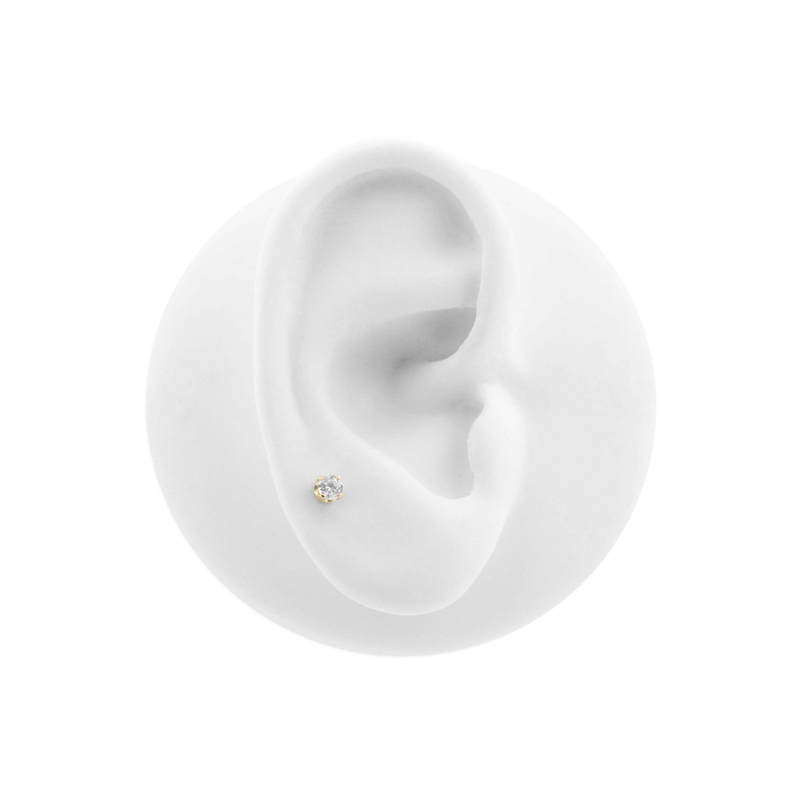 Bioplast Labret Met Gouden Zirkonia Insert