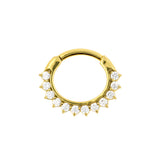 Chirurgischer Edelstahl Zirkonia Sonnenblumen-Ring Clear