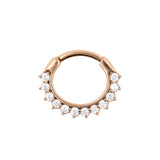 Chirurgischer Stahl Sonnenblumen-Ring mit Zirkonia, klar
