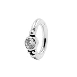 Nickelfreier Stahl-Zirkonia-Nabelclicker – Vintage Dots Clear