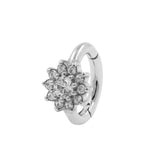 Nickelfreier Stahl-Zirkonia-Nabel-Clicker - Blume Klar / Klar