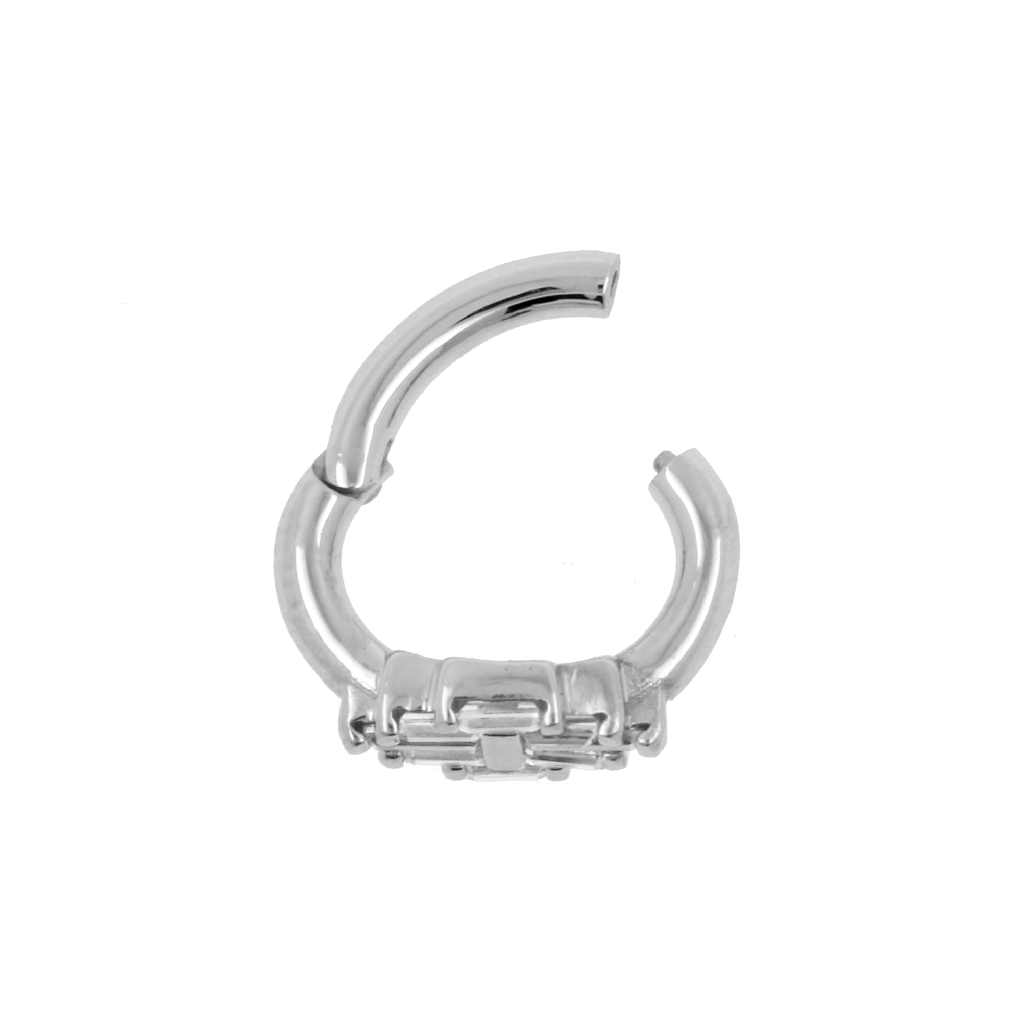 Nikkelvrij Stalen Zirkonia Navel Clicker - Stacked Cluster Clear