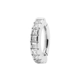 Nickelfreier Stahlnabel-Clicker mit Zirkonia - Pave Clear