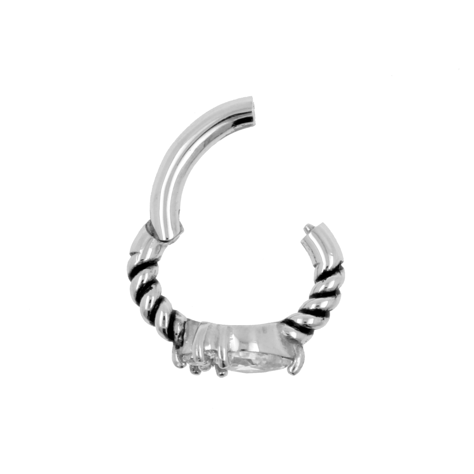 Nikkelvrij Stalen Zirkonia Navel Clicker - Vintage Droplet Clear