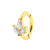 Nickelfreier Zirkonia Bauchnabel-Clicker aus Stahl – Marquise Cluster Clear