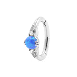 Nickelfreier Stahl Nabel Clicker – Opal und Zirkonia Saphirblau Opal