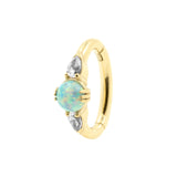 Nickelfreier Stahl-Nabel-Clicker – Opal und Zirkonia Light Green Opal
