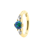Nickelfreier Stahl-Nabel-Cliquer – Opal und Zirkonia Black Opal
