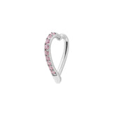 Nickelfreier Edelstahl-Nabel-Cliquer – Zirkonia-Herz – Rosa