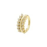 Nickelfreier Stahl-Nabel-Clicker - Zirkonia-Ranke - Gold