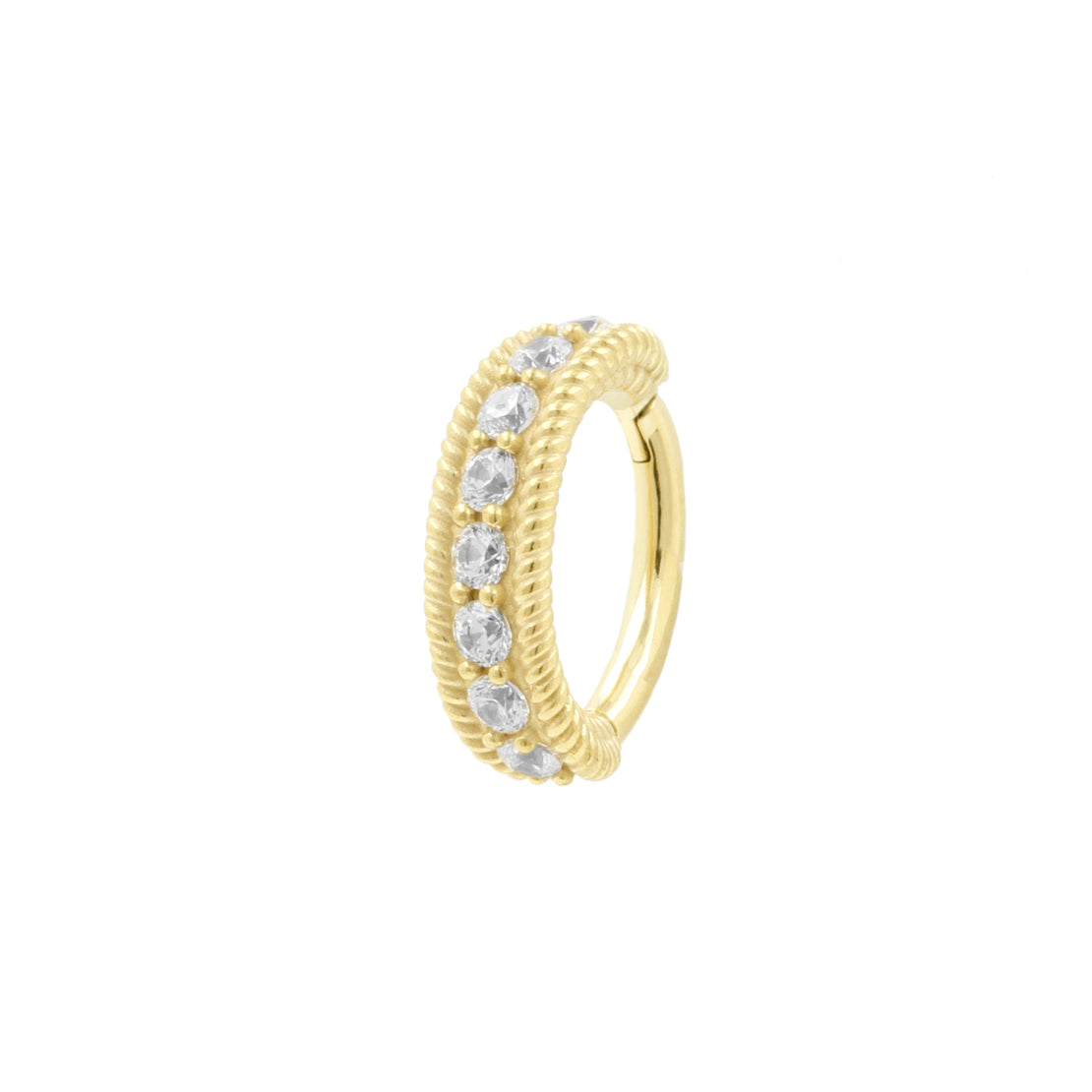 Nikkelvrij Stalen Navel Clicker - Vintage Zirkonia - Goud