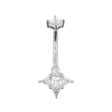 Chirurgischer Stahl Bauchnabelpiercing mit Zirkonia-Stern