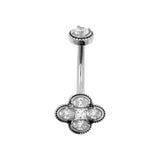 Chirurgenstahl Bauchnabelpiercing Zirkonia Blume