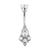 Chirurgisch Stalen Navelpiercing Zirkonia Oval Cluster