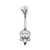 Chirurgisch Stalen Navelpiercing Zirkonia Ellipse Cluster