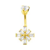 Chirurgischer Stahl Bauchnabelpiercing Zirkonia Trapez-Cluster