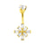 Chirurgisch Stalen Navelpiercing Zirkonia Trapezoid Cluster
