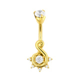 Chirurgischer Stahl Bauchnabelpiercing Zirkonia S Cluster