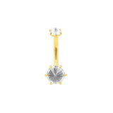 Chirurgischer Stahl Bauchnabelpiercing mit Premium Zirkonia Gold