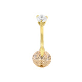 Chirurgenstahl Bauchnabelpiercing mit schwebendem Zirkonia Gold