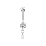 Chirurgischer Stahl Zirkonia Bauchnabelpiercing mit Anhänger Silber