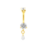 Chirurgischer Stahl Zirkonia Bauchnabelpiercing mit einfachem Anhänger Gold