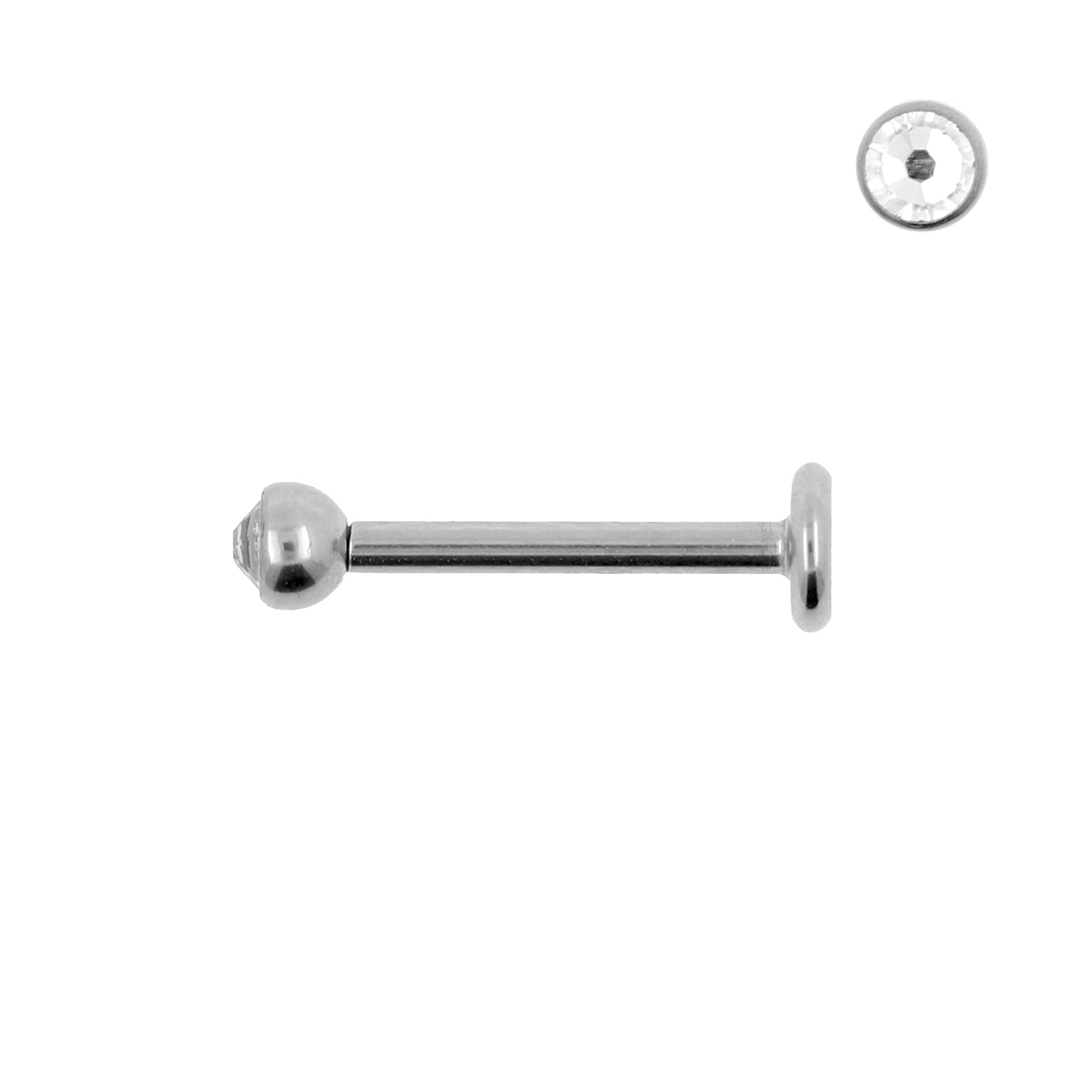 Titanium Labretstud Met Jewelled Bal