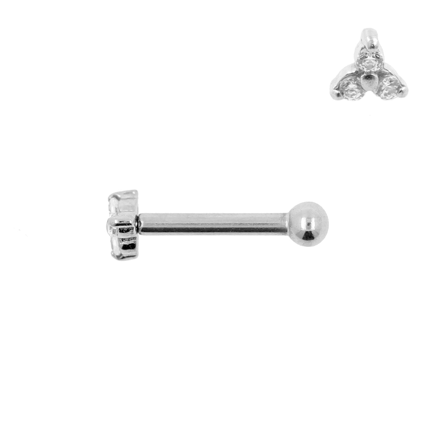Chirurgisch Stalen Tragus Barbell - Zirkonia Trinity
