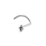 Titanium Nasenpiercing mit Dots-Cluster Silber