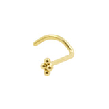 Titanium Nasenpiercing mit Dots-Cluster Gold