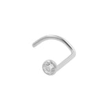 Titanium Nasenpiercing mit Zirkonia Silber