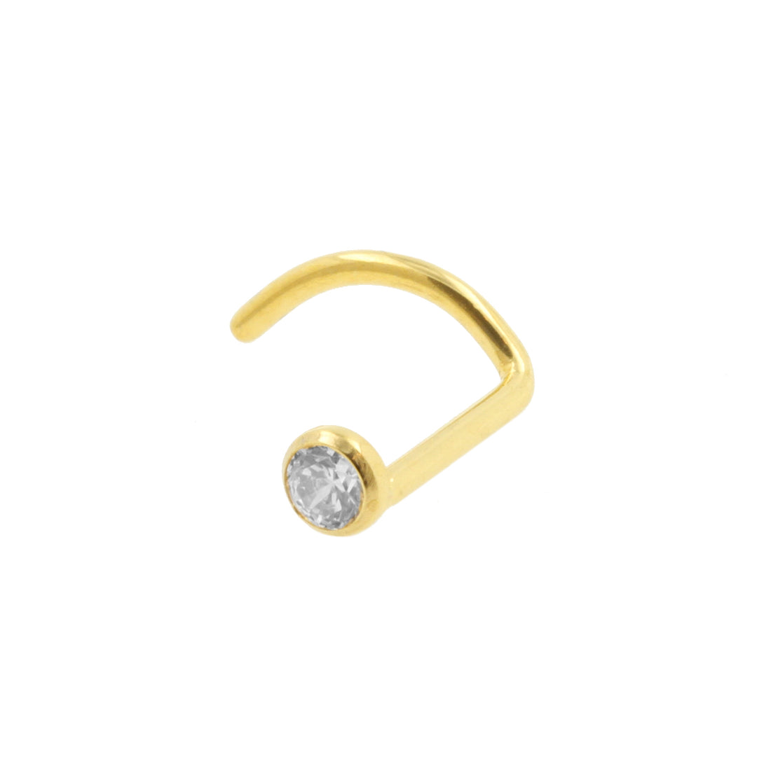 Titanium Neuspiercing Met Zirkonia Goud