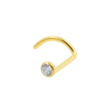 Titanium Nasenpiercing mit Zirkonia Gold
