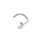 Titanium Nasenpiercing mit Mond Silber