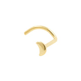 Titanium Nasenpiercing mit Mond Gold