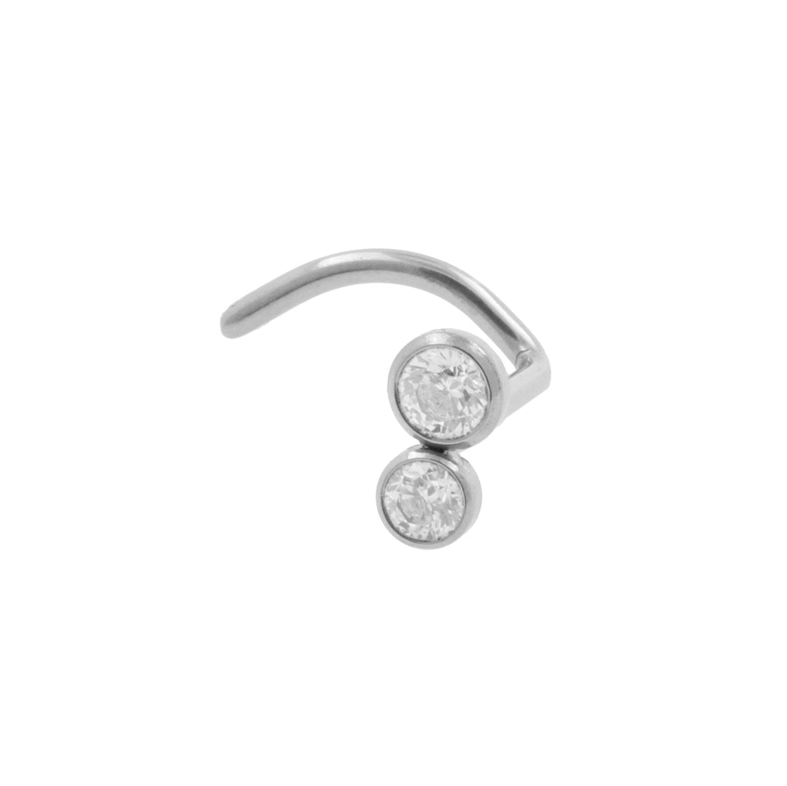 Titanium Neuspiercing Met Zirkonia - Double