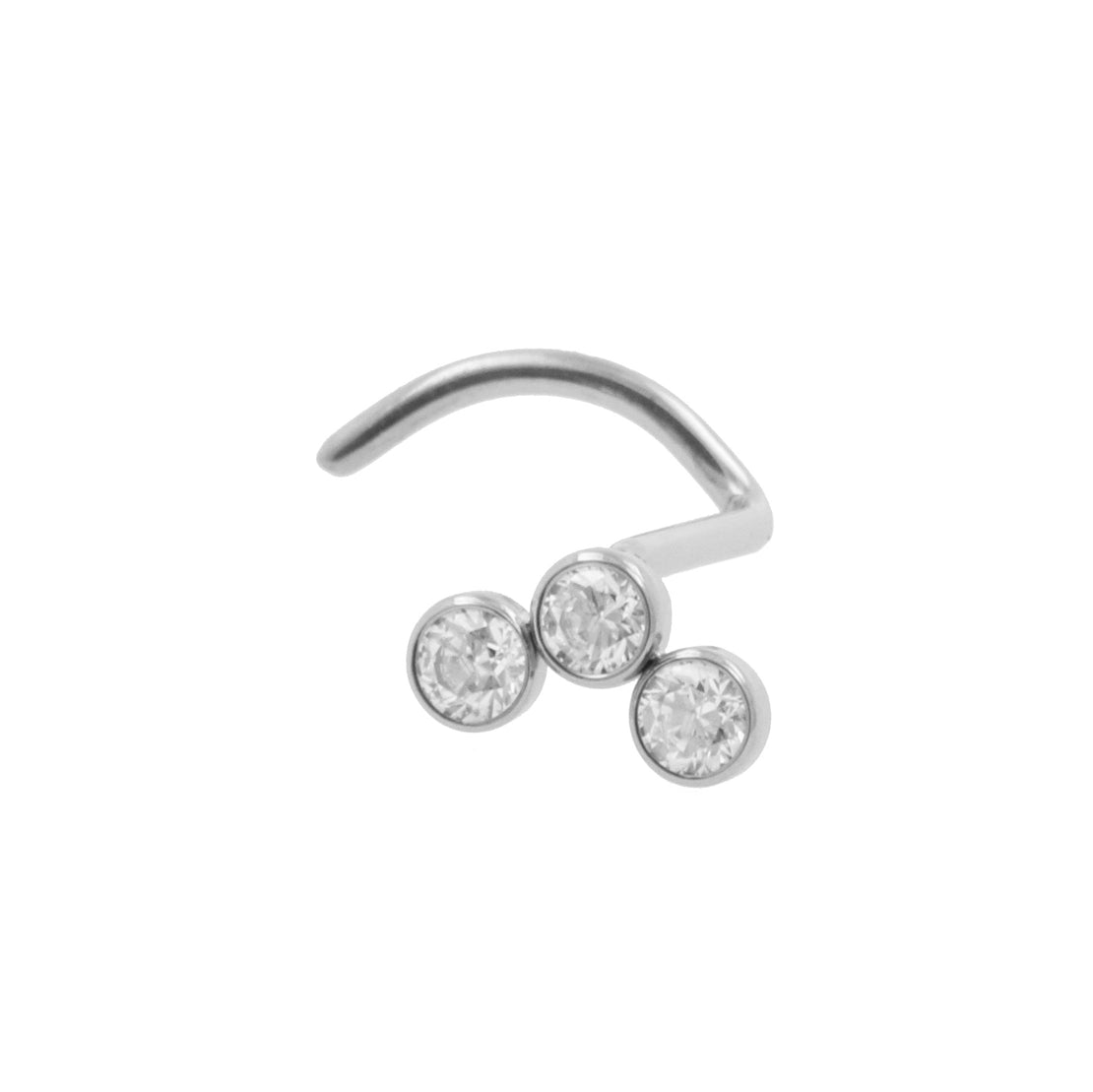 Titanium Neuspiercing Met Zirkonia - Triple