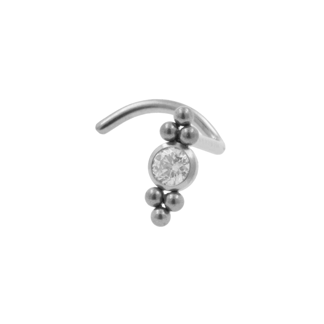 Titanium Neuspiercing Met Zirkonia Cluster