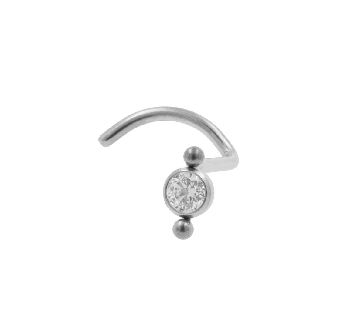 Titanium Neuspiercing Met Zirkonia Cluster