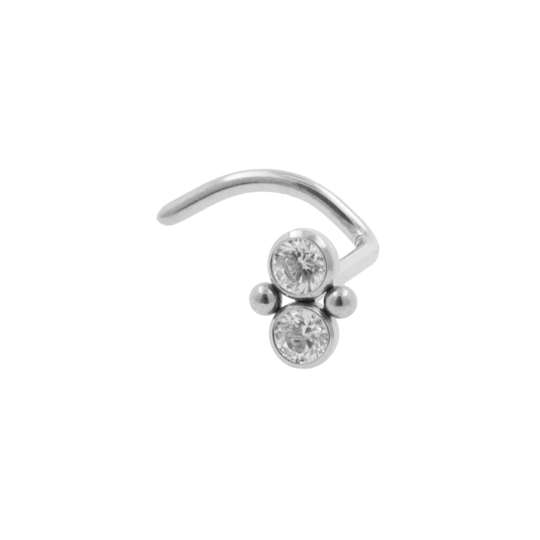 Titanium Neuspiercing Met Zirkonia Cluster