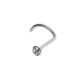 Titanium Nasenpiercing mit klarem Kristall
