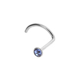Titanium Nasenpiercing mit Saphir-Kristall