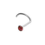 Titanium Nasenpiercing mit Light Siam Kristall