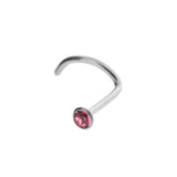 Titanium Nasenpiercing mit Kristall Rosé