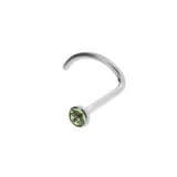 Titanium Nasenpiercing mit Peridot-Kristall